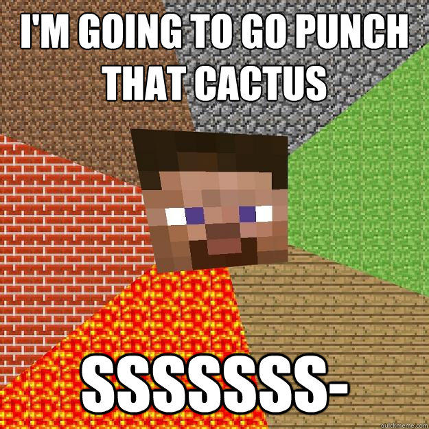 I'm going to go punch that cactus sssssss- - I'm going to go punch that cactus sssssss-  Minecraft