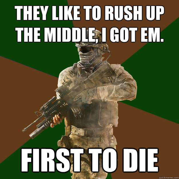 They like to rush up the middle, I got em. First to Die  Call of Duty Addict