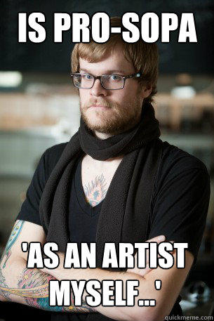 IS Pro-sopa 'As an Artist myself...'  Hipster Barista