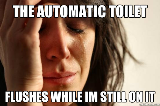 The Automatic Toilet Flushes While Im Still On It  First World Problems