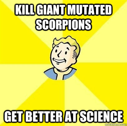 Kill Giant mutated scorpions get better at science  Fallout 3