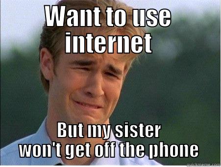 WANT TO USE INTERNET BUT MY SISTER WON'T GET OFF THE PHONE 1990s Problems