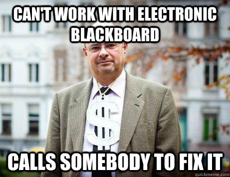 can't work with electronic blackboard Calls somebody to fix it   Marc De Clercq