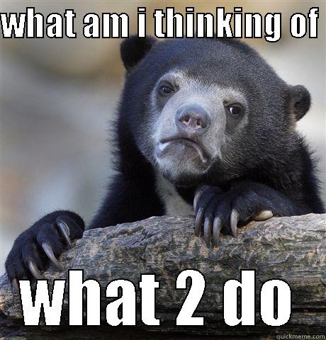WHAT AM I THINKING OF  WHAT 2 DO Confession Bear