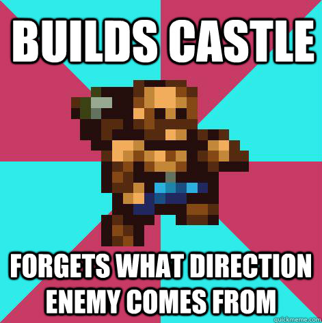 BUILDS CASTLE FORGETS WHAT DIRECTION ENEMY COMES FROM - BUILDS CASTLE FORGETS WHAT DIRECTION ENEMY COMES FROM  KAG builder