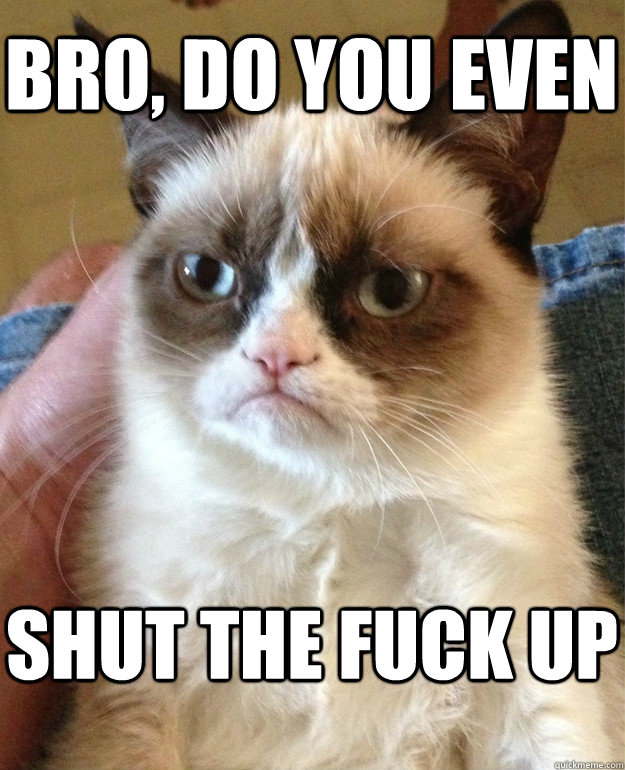 bro, do you even shut the fuck up - bro, do you even shut the fuck up  Grumpy Cat