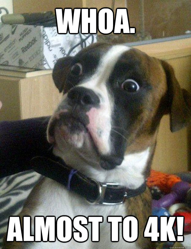Whoa. Almost to 4K!  Whoa