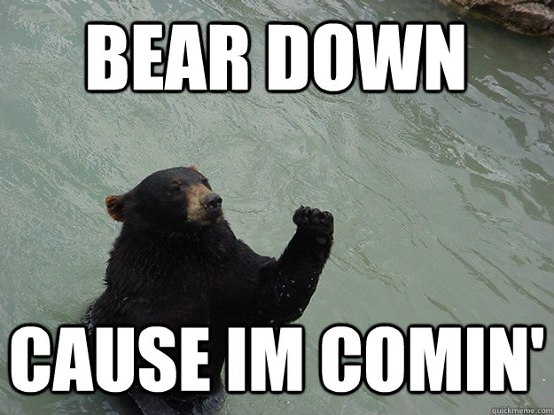 bear down cause im comin'  Vengeful Bear