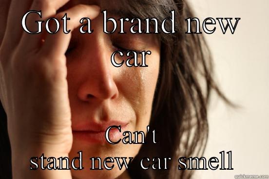 It makes me nauseous  - GOT A BRAND NEW CAR CAN'T STAND NEW CAR SMELL First World Problems