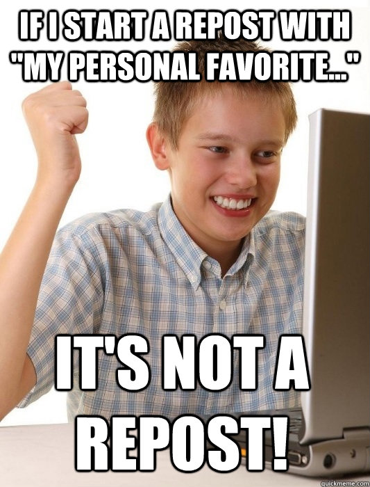 If I start a repost with 