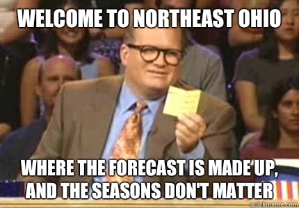 Welcome to northeast Ohio  Where the forecast is made up, and the seasons don't matter  Whose Line Is It Anyway Meme