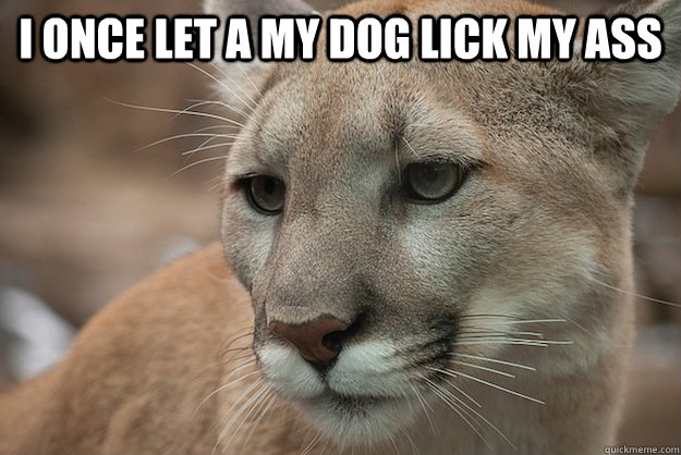 I once let a my dog lick my ass  - I once let a my dog lick my ass   Shocking confession cougar