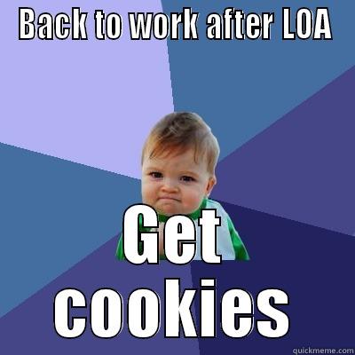 BACK TO WORK AFTER LOA GET COOKIES Success Kid