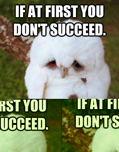 If at first you don't succeed. Kill your self.  Depressed Owl