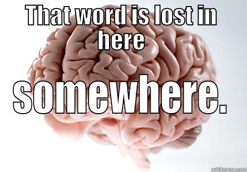 THAT WORD IS LOST IN HERE SOMEWHERE. Scumbag Brain