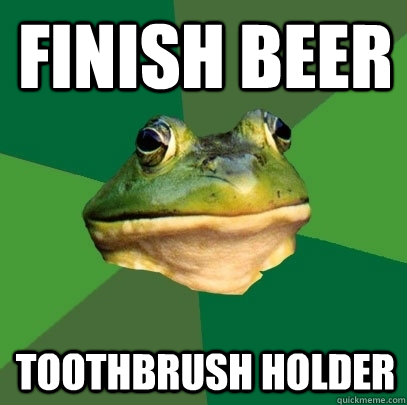 finish beer  toothbrush holder  Foul Bachelor Frog