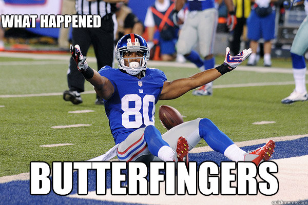  BUTTERFINGERS WHAT HAPPENED  Victor Cruz