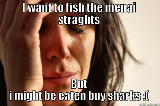 I WANT TO FISH THE MENAI STRAGHTS BUT I MIGHT BE EATEN BUY SHARKS :( First World Problems