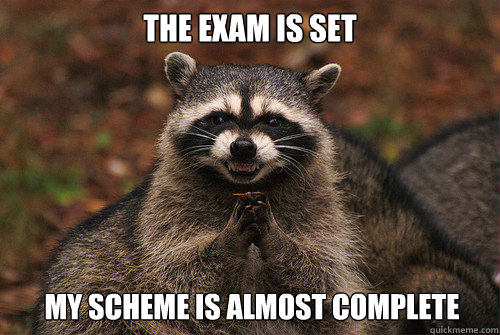 The exam is set my scheme is almost complete  Insidious Racoon 2