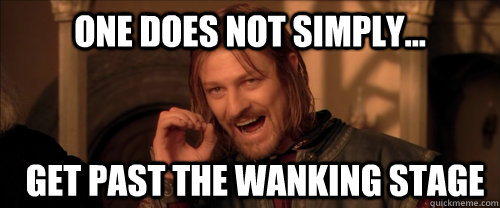 One does not simply... get past the wanking stage  Mordor