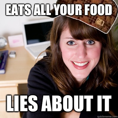 Eats all your food Lies about it   Inconsiderate Scumbag Roommate