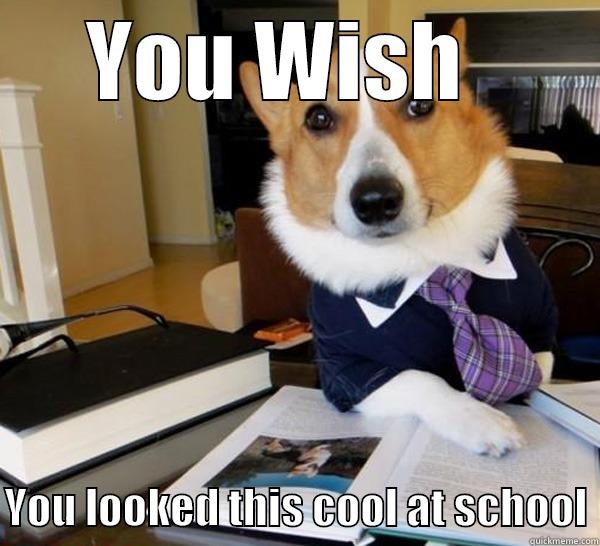 Too cool for school... - YOU WISH    YOU LOOKED THIS COOL AT SCHOOL Lawyer Dog