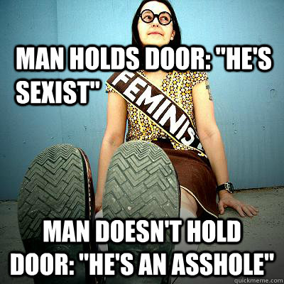 Man Holds door: 