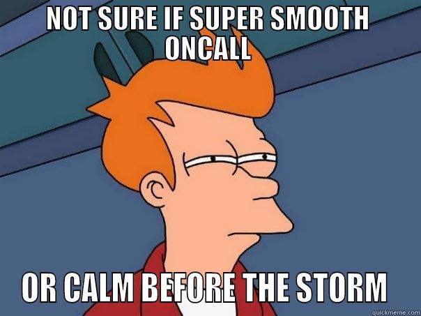 IT oncall - NOT SURE IF SUPER SMOOTH ONCALL OR CALM BEFORE THE STORM  Futurama Fry