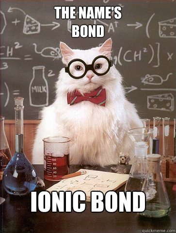 The name's 
BOND

 IONIC BOND  Science Cat