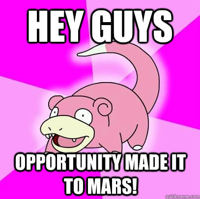 Hey Guys Opportunity made it to mars!  Slowpoke