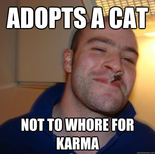 Adopts a cat not to whore for karma - Adopts a cat not to whore for karma  Misc