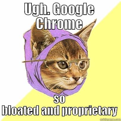 UGH. GOOGLE CHROME SO BLOATED AND PROPRIETARY Hipster Kitty