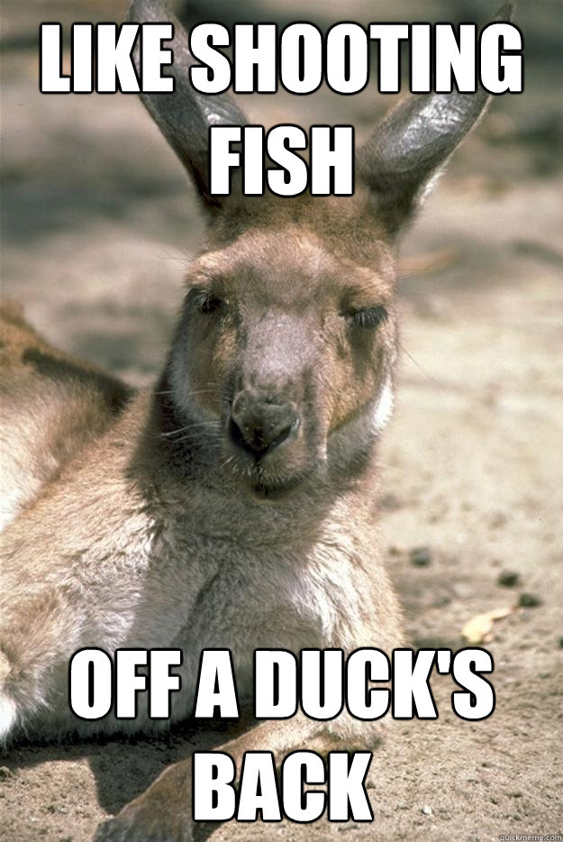 Like Shooting Fish Off a Duck's back  Mixed Metaphor Marsupial