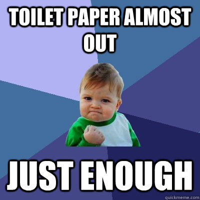Toilet paper almost out Just enough - Toilet paper almost out Just enough  Success Kid