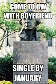 come to gw with boyfriend single by january  Ironic GWU