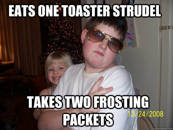 EATS ONE TOASTER STRUDEL TAKES TWO FROSTING PACKETS  