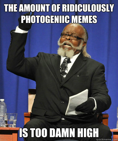 the amount of ridiculously photogeniic memes is too damn high  The Rent Is Too Damn High