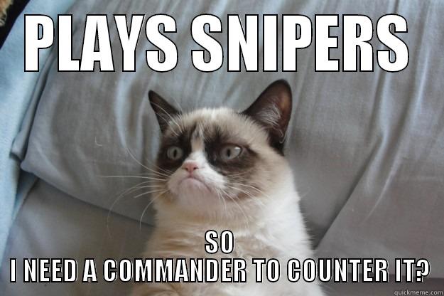PLAYS SNIPERS SO I NEED A COMMANDER TO COUNTER IT? Grumpy Cat
