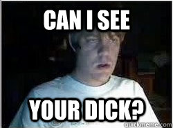 Can I see your dick?  Chatroullette Guy