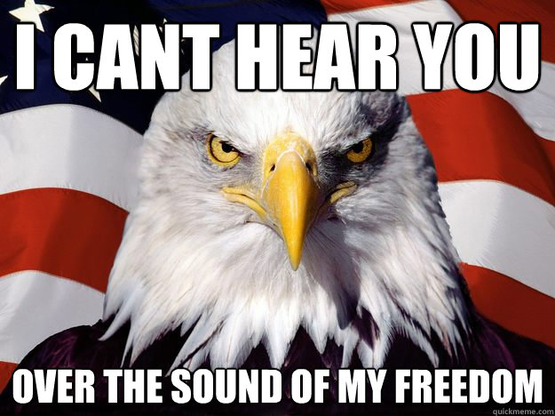 i cant hear you over the sound of my freedom - i cant hear you over the sound of my freedom  America!