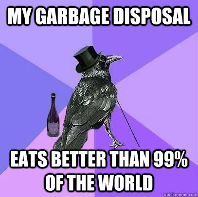 My GARBAGE DISPOSAL EATS BETTER THAN 99% OF THE WORLD - My GARBAGE DISPOSAL EATS BETTER THAN 99% OF THE WORLD  Rich Raven