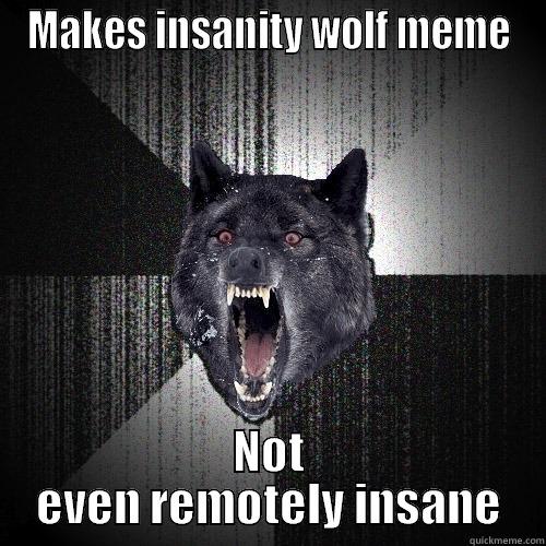 MAKES INSANITY WOLF MEME NOT EVEN REMOTELY INSANE Insanity Wolf
