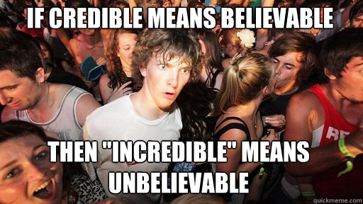 if Credible means believable  then 