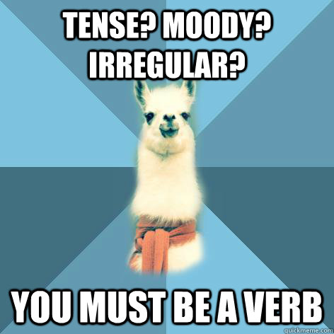 Tense? Moody? Irregular? You must be a verb  Linguist Llama