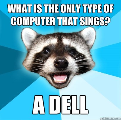 WHAT IS THE ONLY TYPE OF COMPUTER THAT SINGS? A DELL  Lame Pun Coon