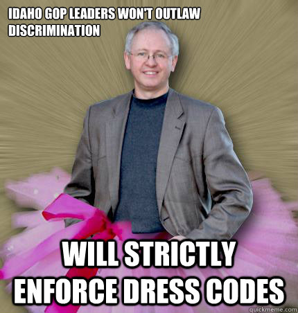 Idaho GOP leaders won't outlaw discrimination Will strictly enforce dress codes  Idaho tutu man