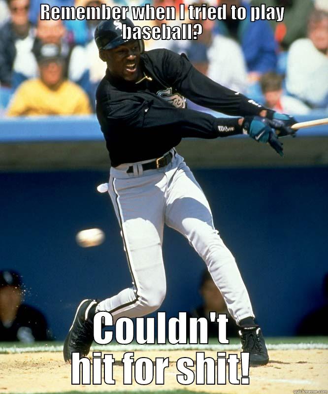 REMEMBER WHEN I TRIED TO PLAY BASEBALL? COULDN'T HIT FOR SHIT! Misc