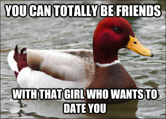 You can totally be friends  with that girl who wants to date you  Malicious Advice Mallard