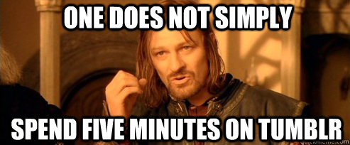 One does not simply spend five minutes on tumblr  One Does Not Simply