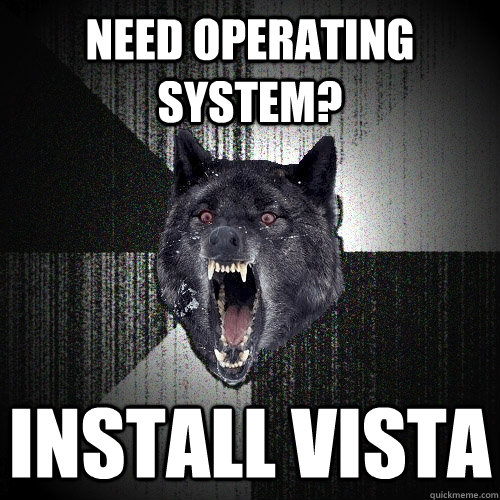 Need operating System? Install Vista  Insanity Wolf